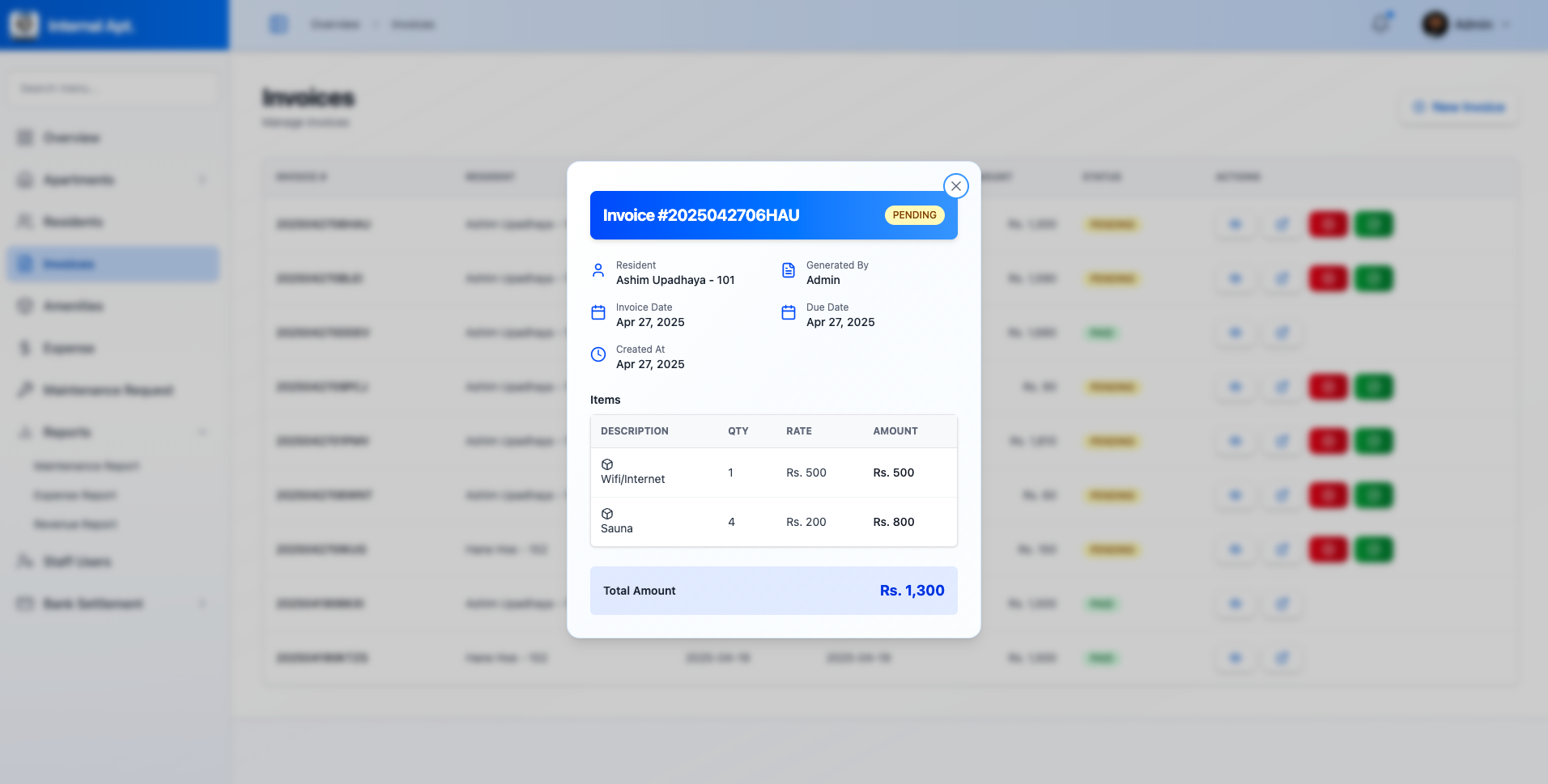 Gharlens Invoice Dashboard